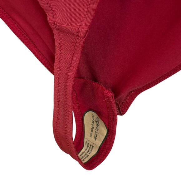 Popilush Shapewear Illusion Mesh Long Sleeve Tummy Control Bodysuit Red Small - Picture 6 of 6